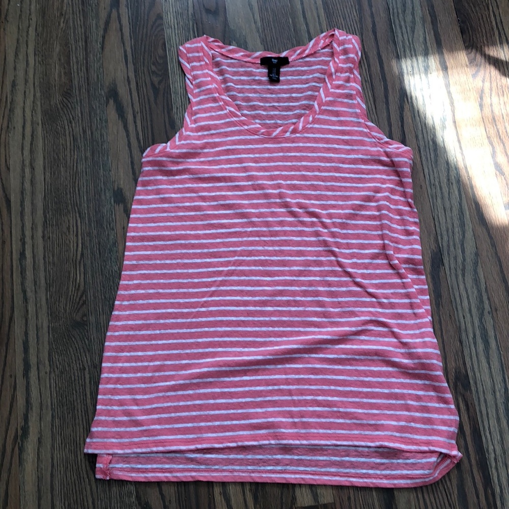 Pink and white striped tank